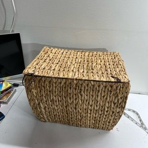 Seagrass storage baskets Woven pantry baskets Organization Vintage basket bin